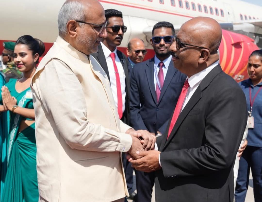 Vice President C. P. Radhakrishnan arrives in Colombo as part of two-day visit to Sri Lanka.