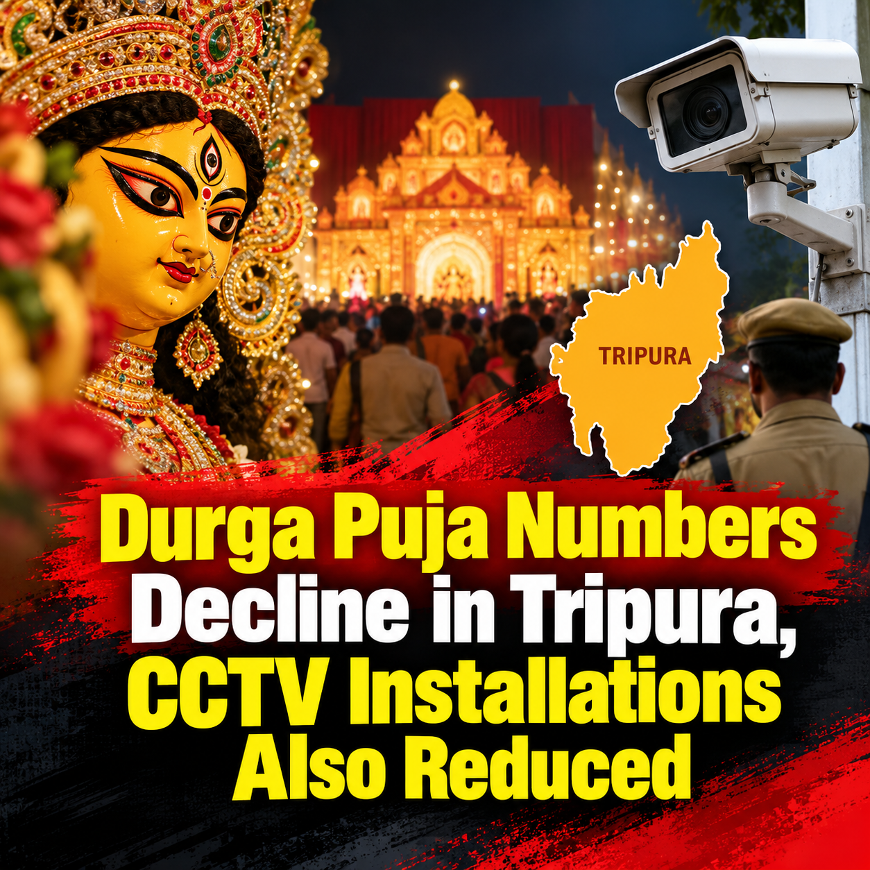 Durga Puja Numbers Decline in Tripura, CCTV Installations Also Reduced in Agartala!