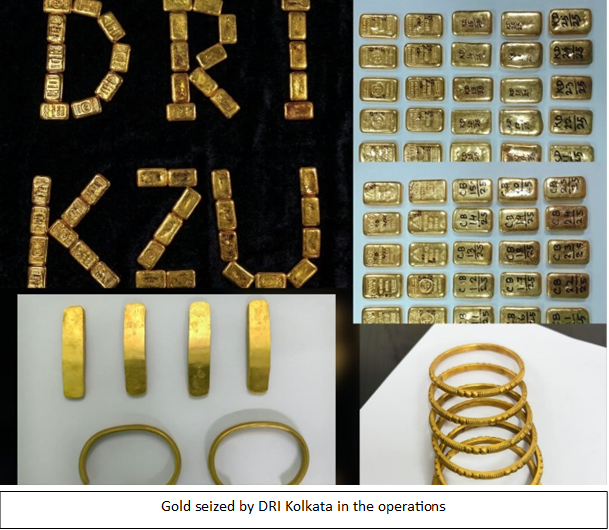 DRI cracks down on gold smuggling from Bangladesh in Eastern Region; seizes over 7.8 kg foreign-origin gold; six arrested
